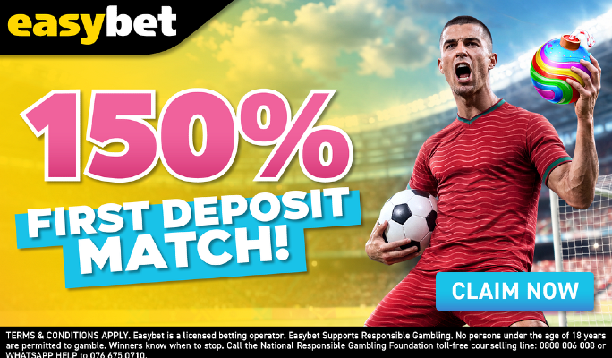 Easybet 150 % First Deposit Match World Cup Bet and Win