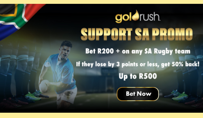 Goldrush Support SA Promo Bet and Win