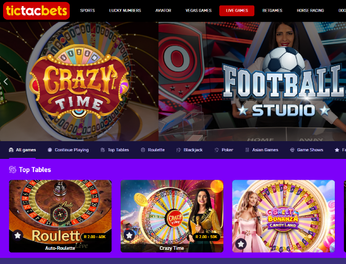 TicTacBets Games Page bet and win